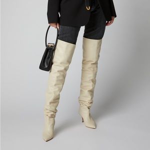 Amina Muaddi
Barbara Leather Over-The-Knee Boots